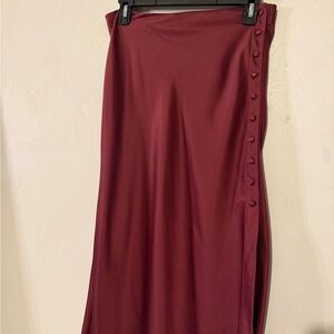 Forever 21 Maroon/Pink Skirt with Button Accents